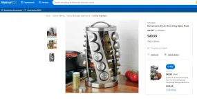 12722050 KAMENSTEIN 20 JAR REVOLVING STAINLESS STEEL SPICE RACK