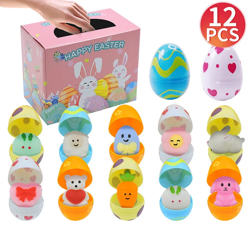 12Pcs Wind Up Toy Prefilled Easter Eggs