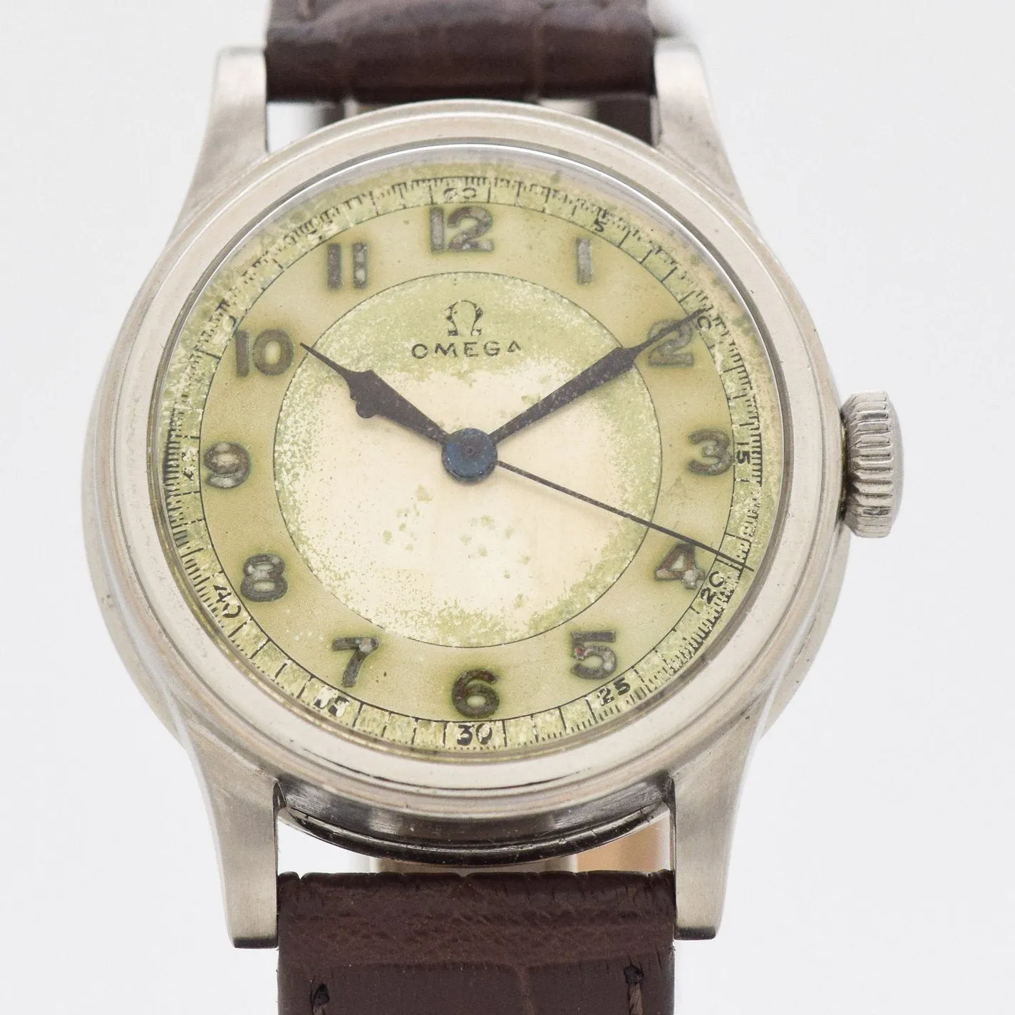 1938 Vintage Omega WWII-era Military Stainless Steel Watch (# 14532)