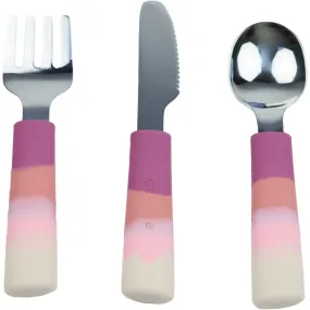 3 Piece Cutlery Set | Color Splash Collection - Mauve Rose Ombre