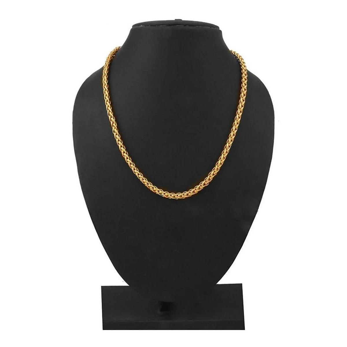 316L Stainless Steel Gold Plated Wheat Spiga Franco Chain Men 21.5"