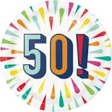 50TH BIRTHDAY CAKE PLATE - BIRTHDAY BURST