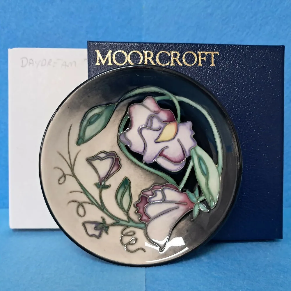 A Boxed Moorcroft Pin Dish in the Daydream Design by Sian Leeper