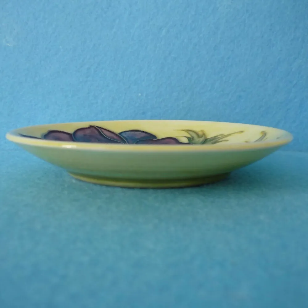 A Moorcroft Pin Dish in the Anemone Design on the Rarer Yellow Ground