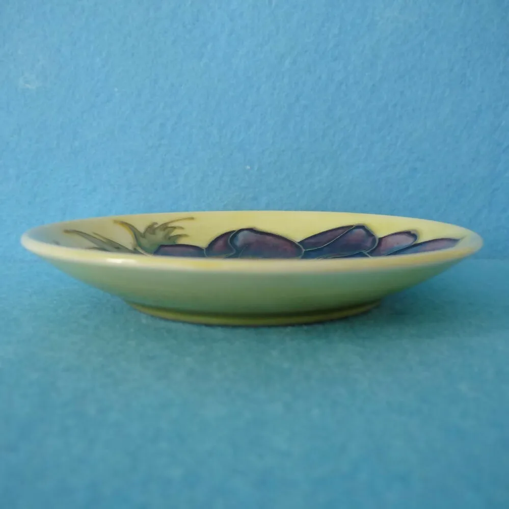 A Moorcroft Pin Dish in the Anemone Design on the Rarer Yellow Ground