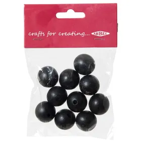 Arbee Wood Beads, Round 20mm Black- 10pc