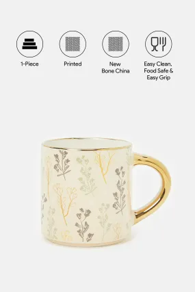 Assorted Floral Mug With Gold Handle