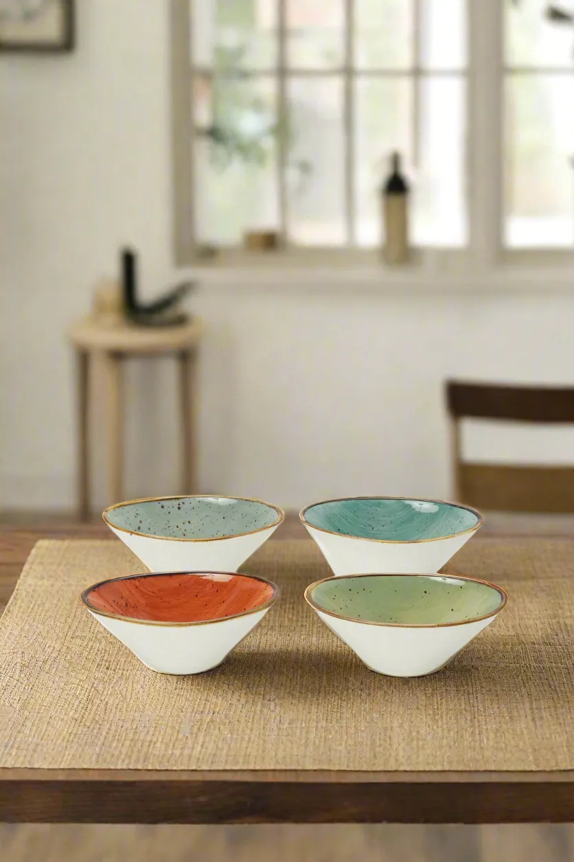 Assorted V Shape Small Bowl Set (4 Piece)