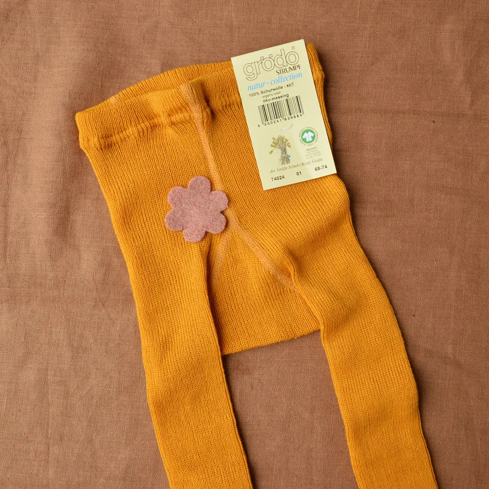 Baby Tights in 100% Organic Merino Wool - Sonne 01 (6-12m) *SECONDS/YOU MEND IT!