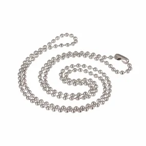 Ball Silver 316L Stainless Steel Long Necklace Chain 21" Men Women