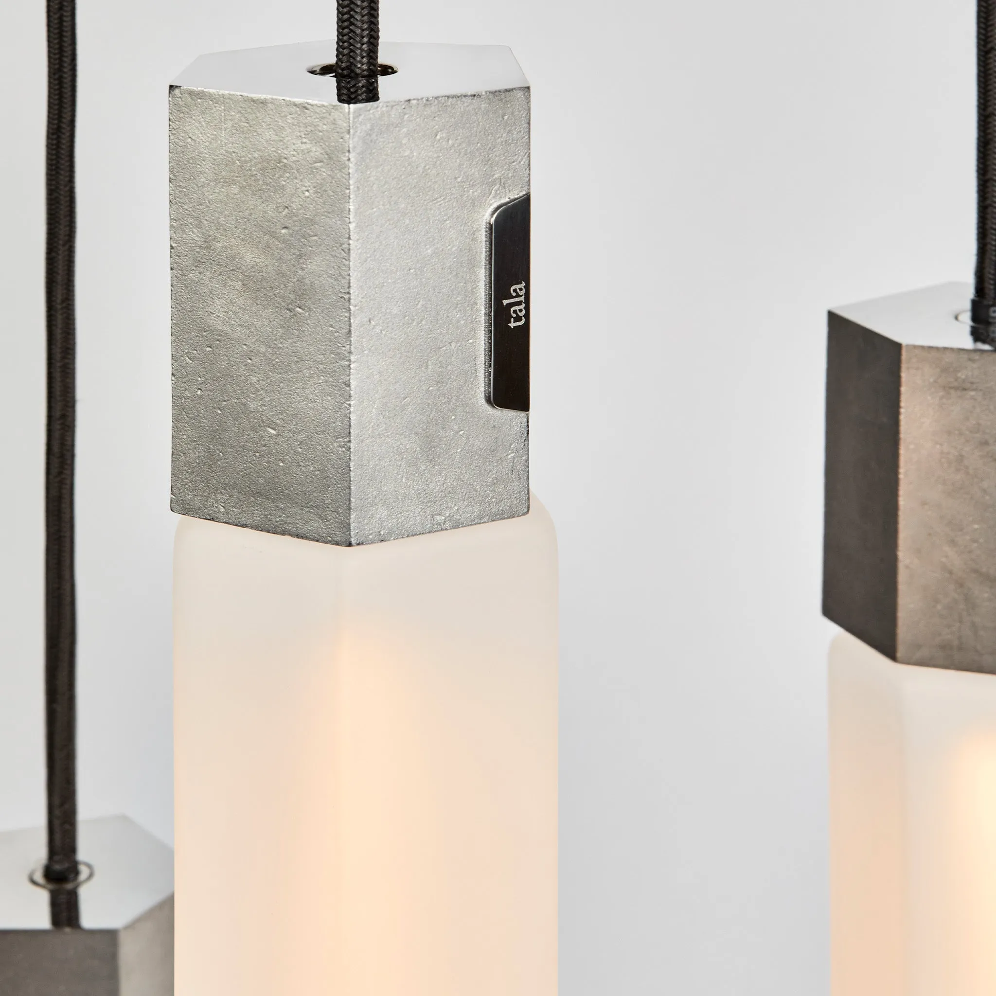 Basalt Triple Pendant in Stainless Steel