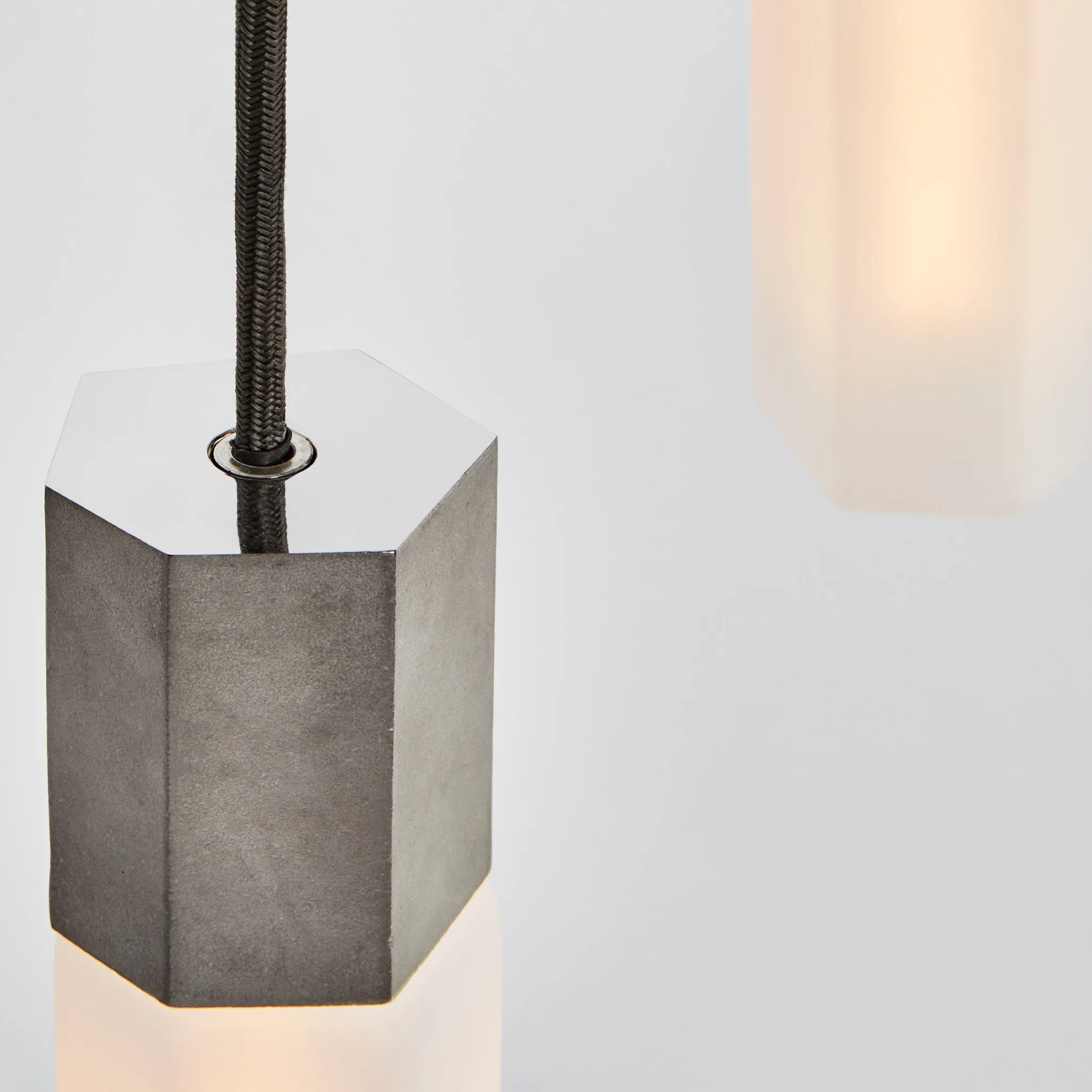 Basalt Triple Pendant in Stainless Steel