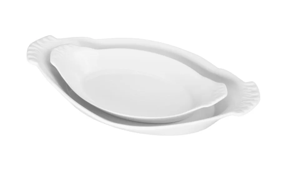 Bia 900049X 10" Oval Au Gratin Dish, White