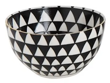 Black & White Stoneware Bowl, 4 Styles