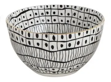 Black & White Stoneware Bowl, 4 Styles