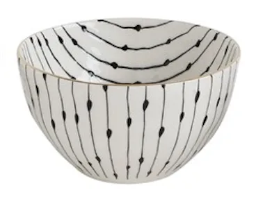 Black & White Stoneware Bowl, 4 Styles