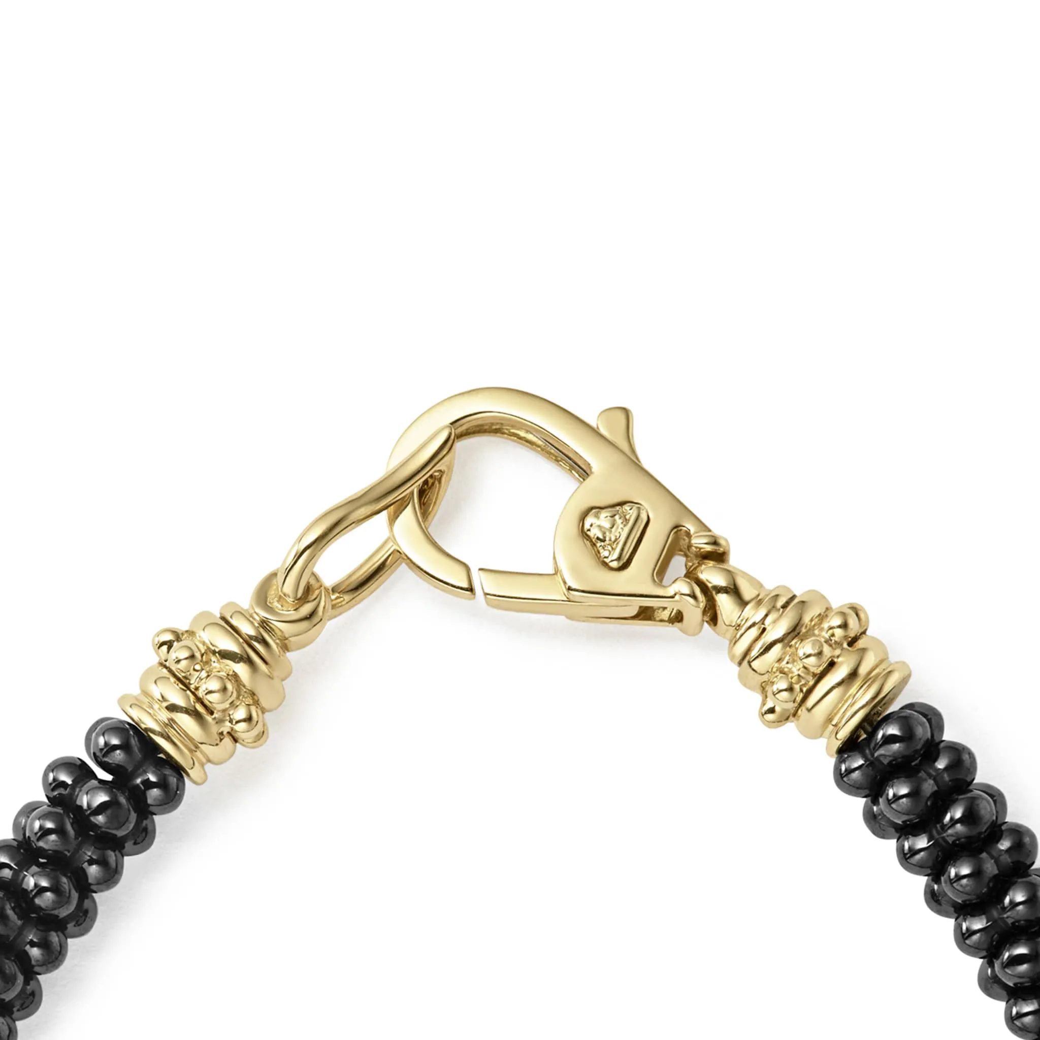 Black Caviar Five Small 18K Gold Station Ceramic Beaded Bracelet | 5mm