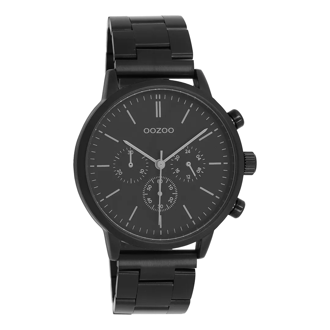 Black OOZOO watch with black stainless steel bracelet - C11409