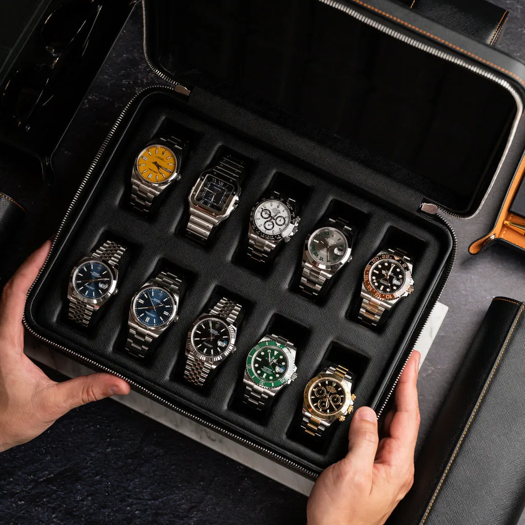 Black Saffiano Watch Box – Ten Watches