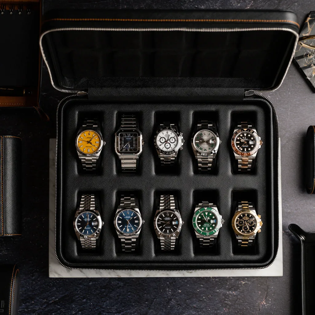 Black Saffiano Watch Box – Ten Watches