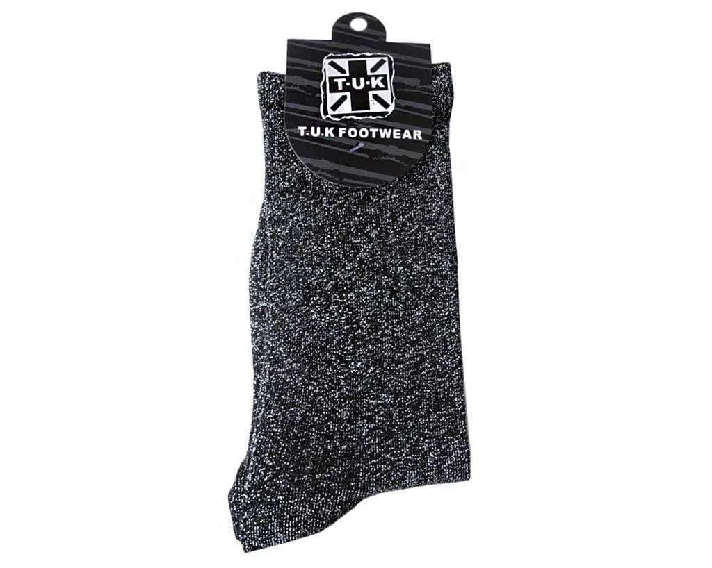 Black Sparkly Metallic Sock