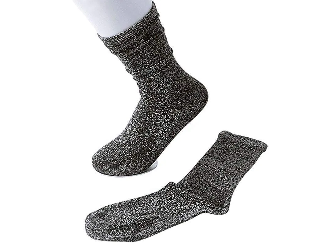 Black Sparkly Metallic Sock