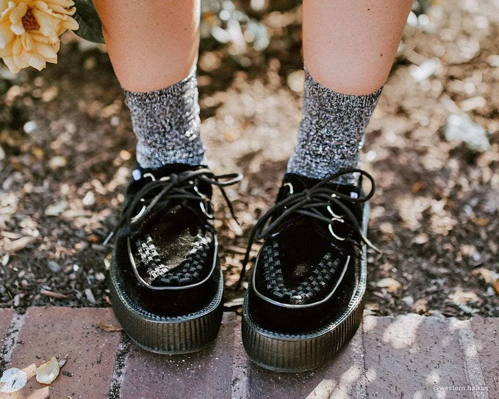 Black Sparkly Metallic Sock