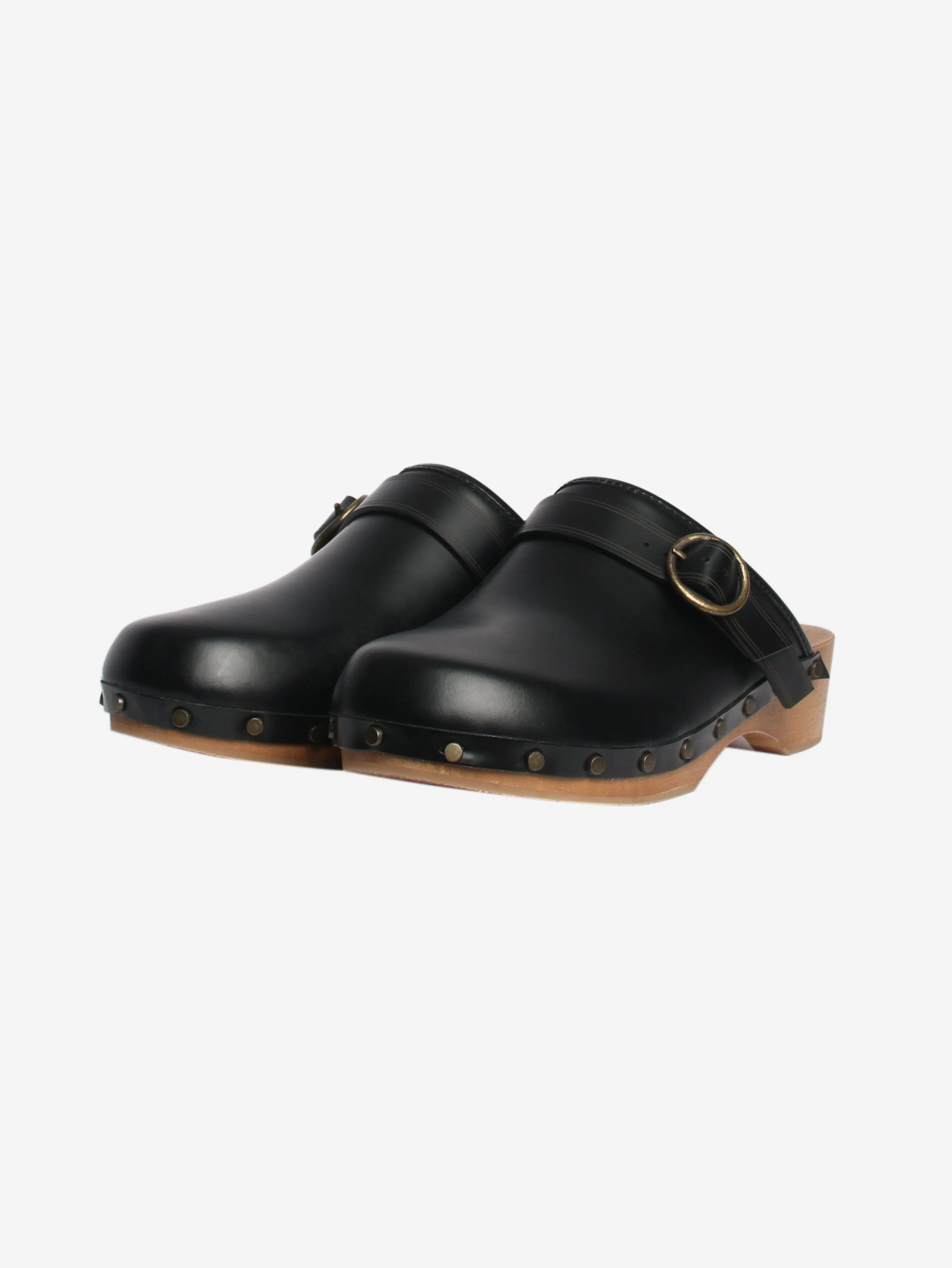 Black Thalie leather clogs - size EU 38