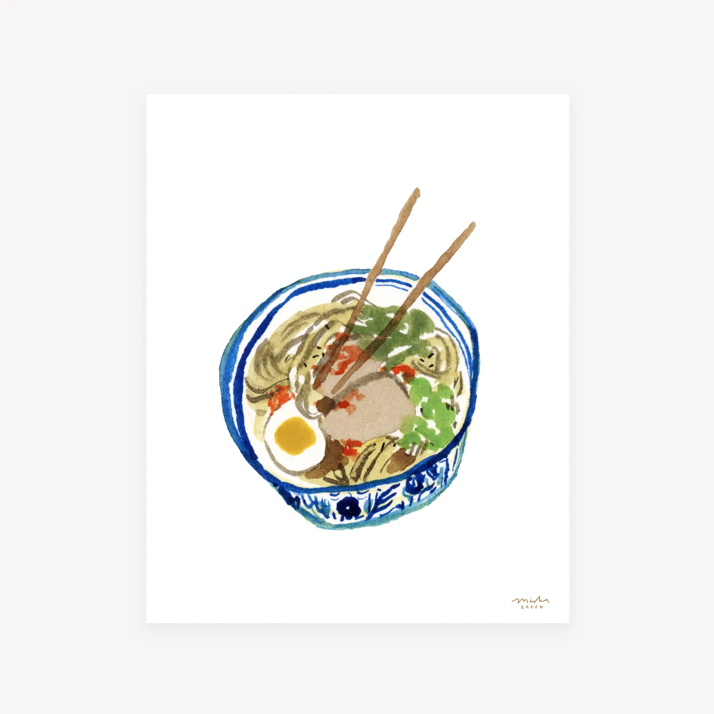 Blue & White Ramen Bowl / Art Print