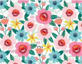 Bright Florals Gift Wrap and Matching Tag