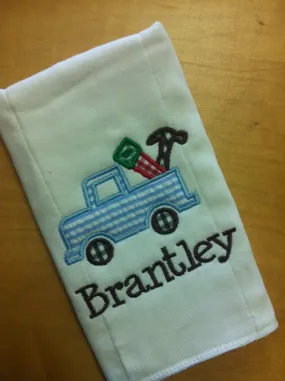 Burp Cloth Applique truck