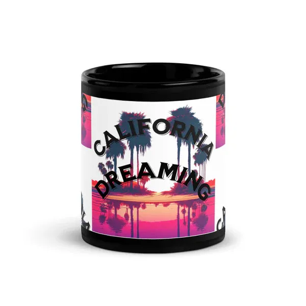 California Dreaming Black Glossy Mug