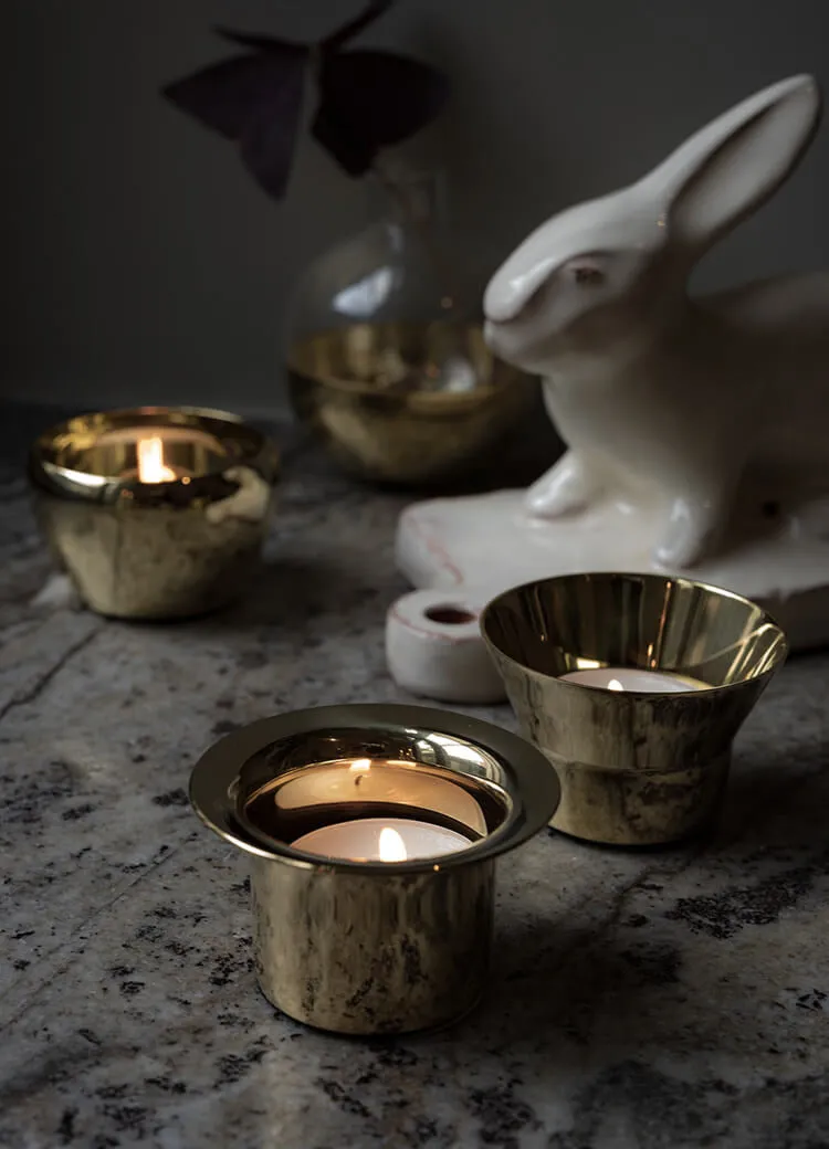 Candle Holder Kin | Set of 3 | Brass