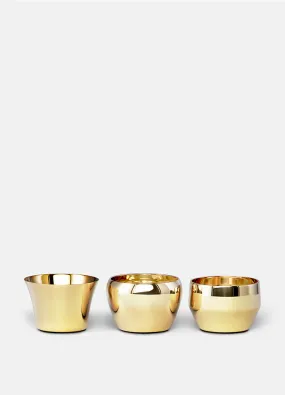 Candle Holder Kin | Set of 3 | Brass