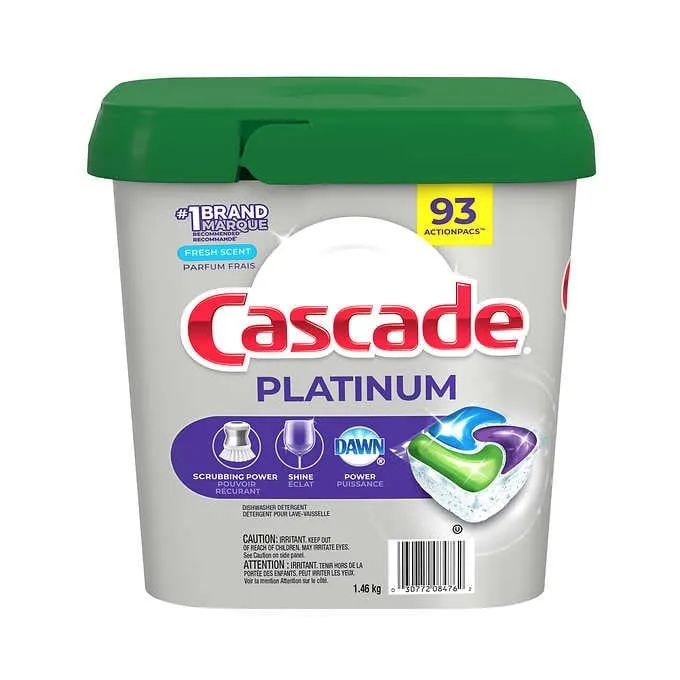 Cascade Platinum, 58 pods Automatic Dishwasher Detergent---- Clearance