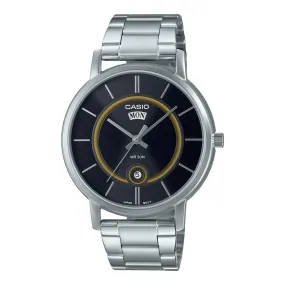 Casio Enticer Day Date Black Dial Stainless Steel Watch  | MTP-B120D-1AVDF