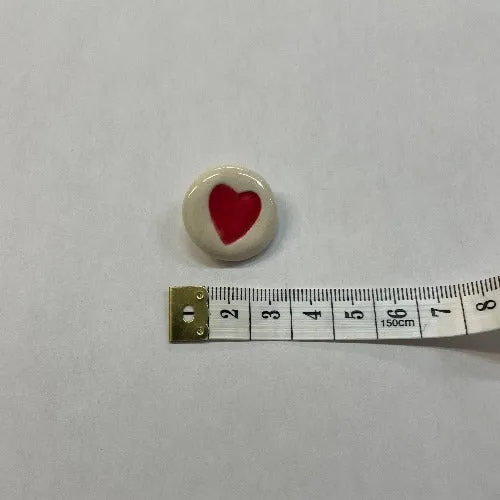 Ceramic heart buttons