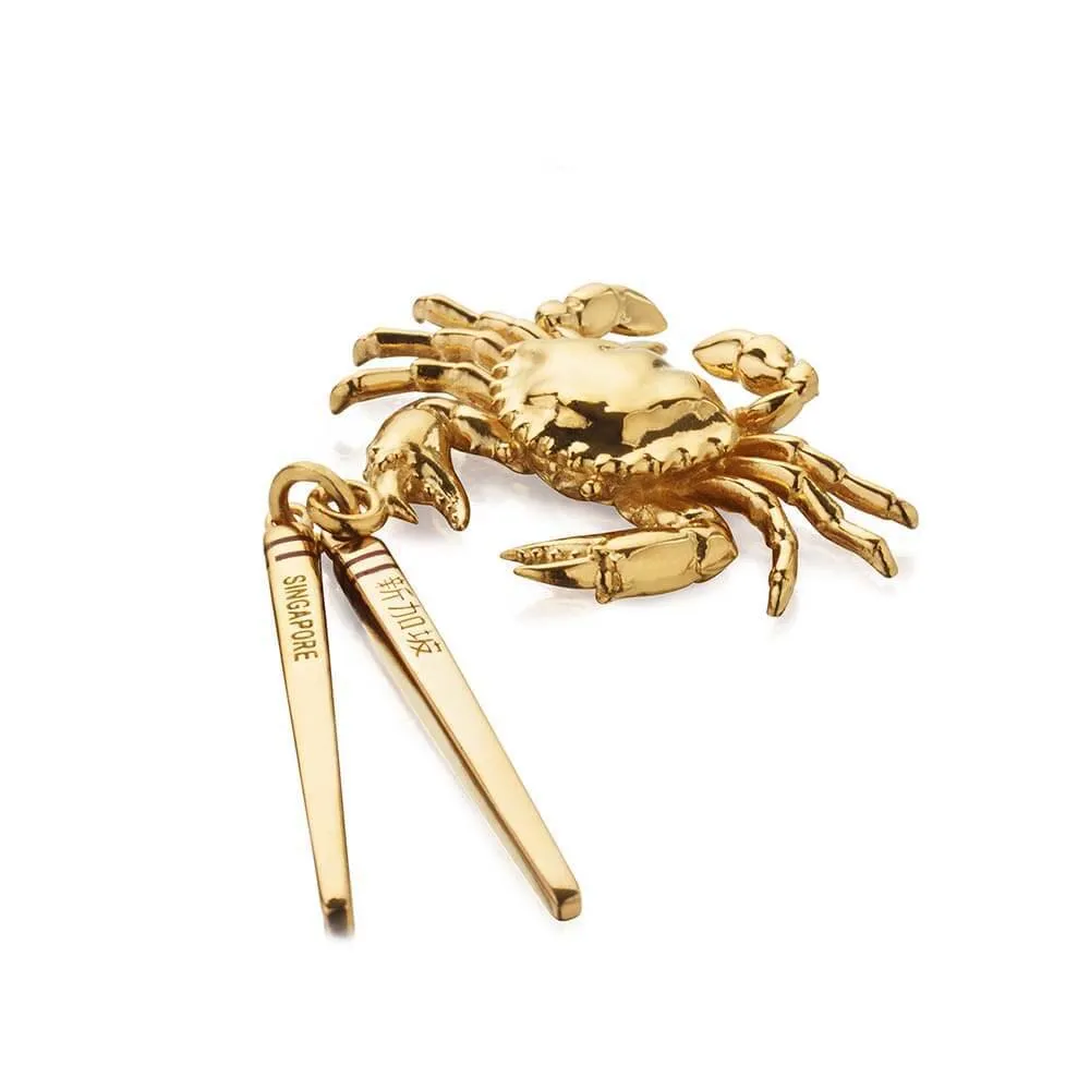 Chilli Crab and Chopsticks Charm Singapore Gold