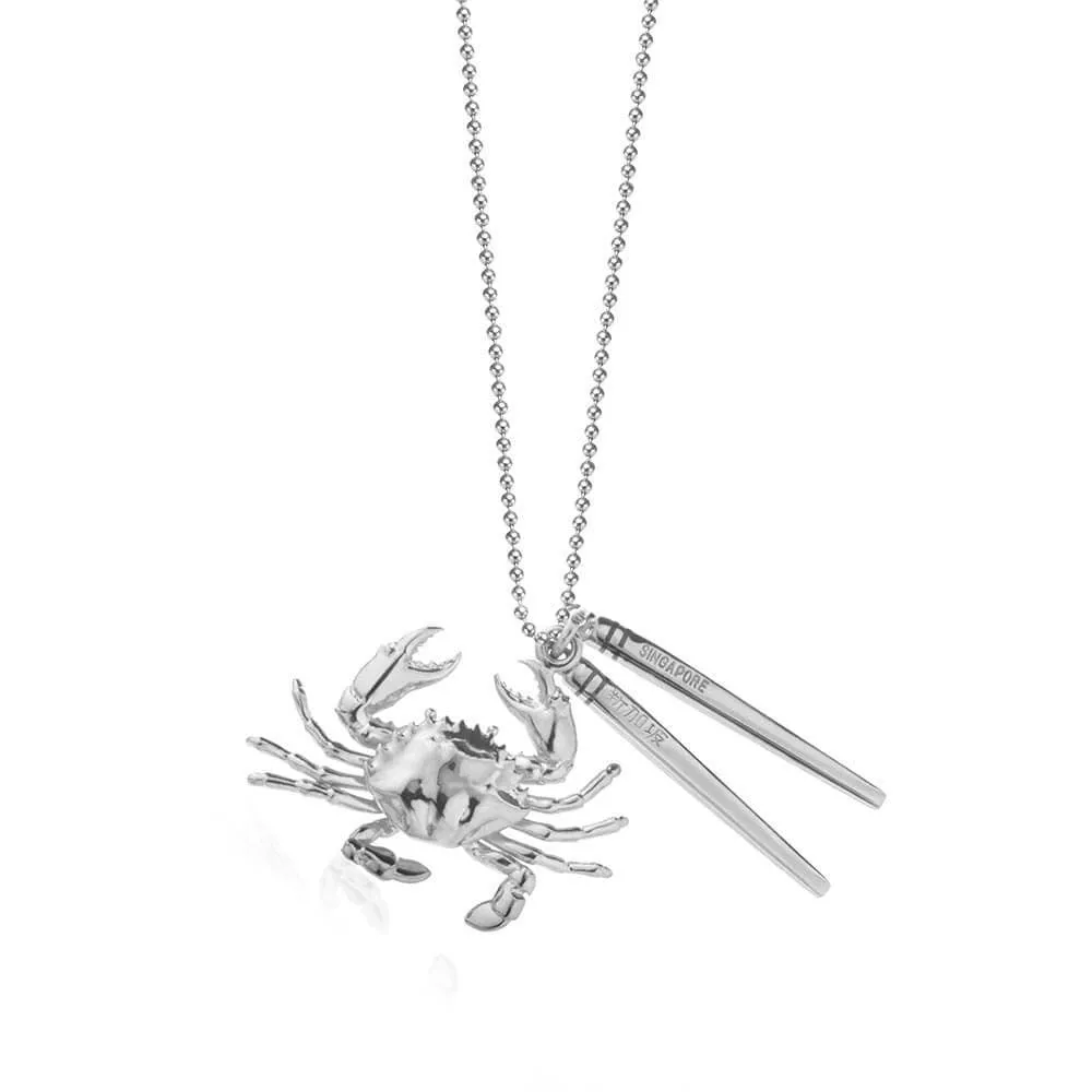 Chilli Crab and Chopsticks Charm Singapore Silver