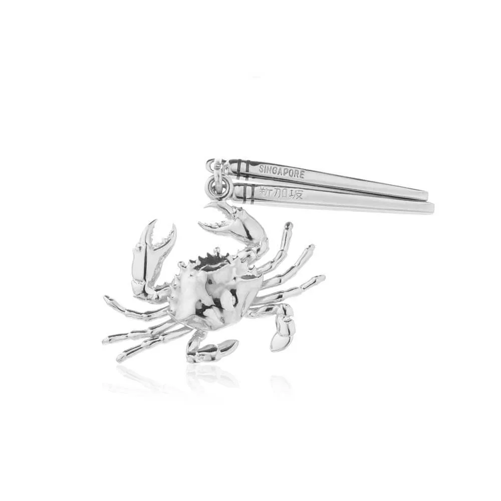 Chilli Crab and Chopsticks Charm Singapore Silver