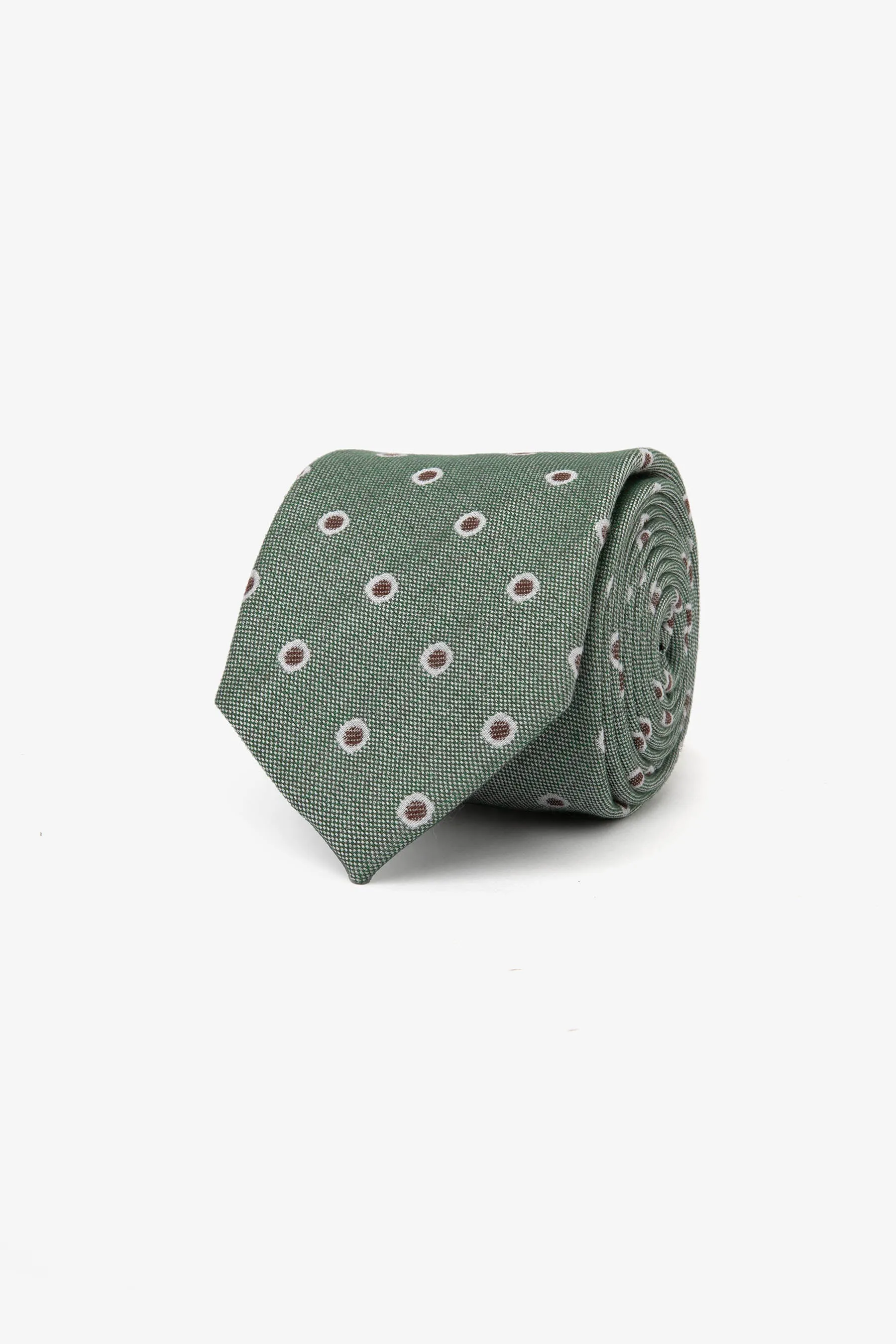 Cravatta jacquard pois all over verde