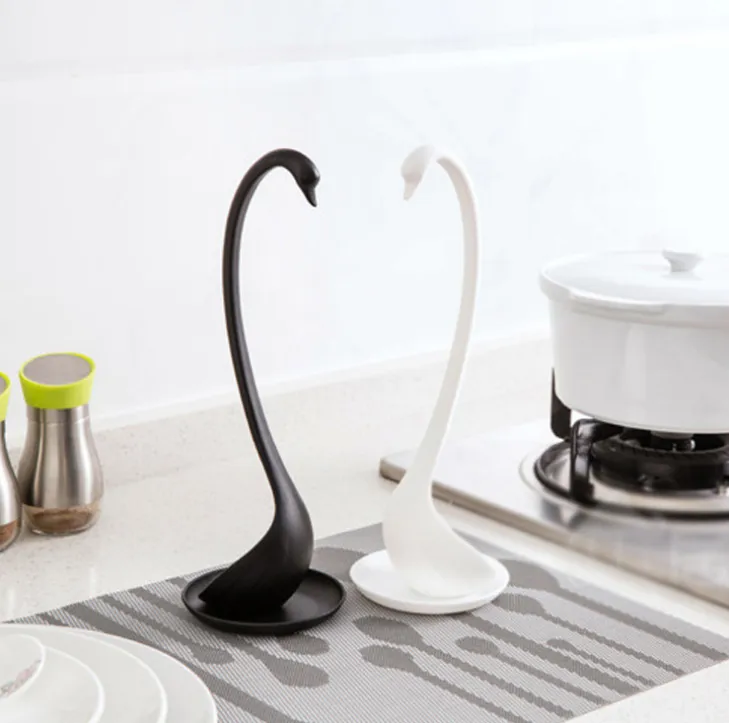 Creative swan with tray can be vertical spoon Multi-purpose kitchen tableware spoon with long handle spoon