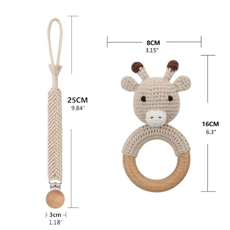 Crochet Set: Rattle, Teether & Pacifier Holder