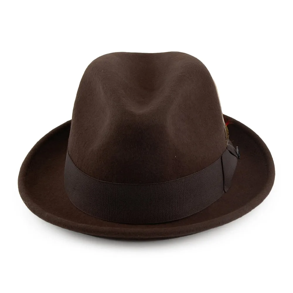 Crushable Blues Trilby Hat - Brown