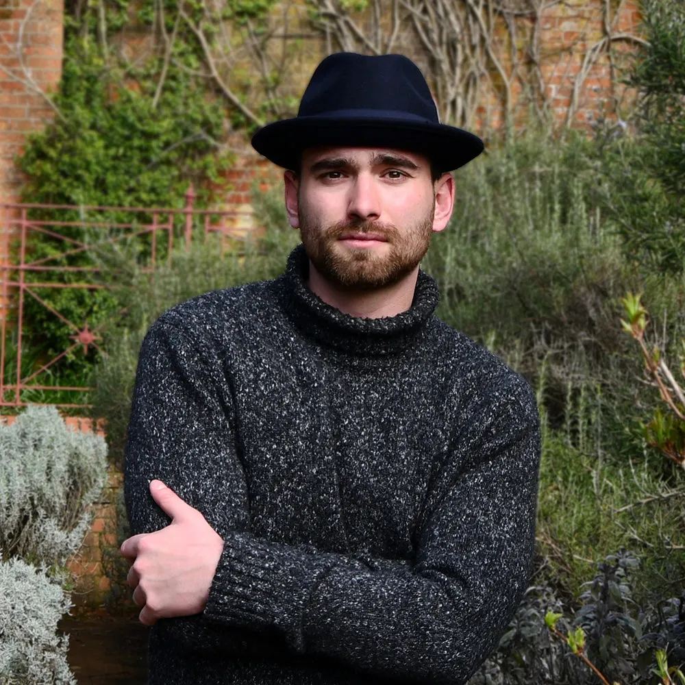 Crushable Blues Trilby Hat - Navy Blue