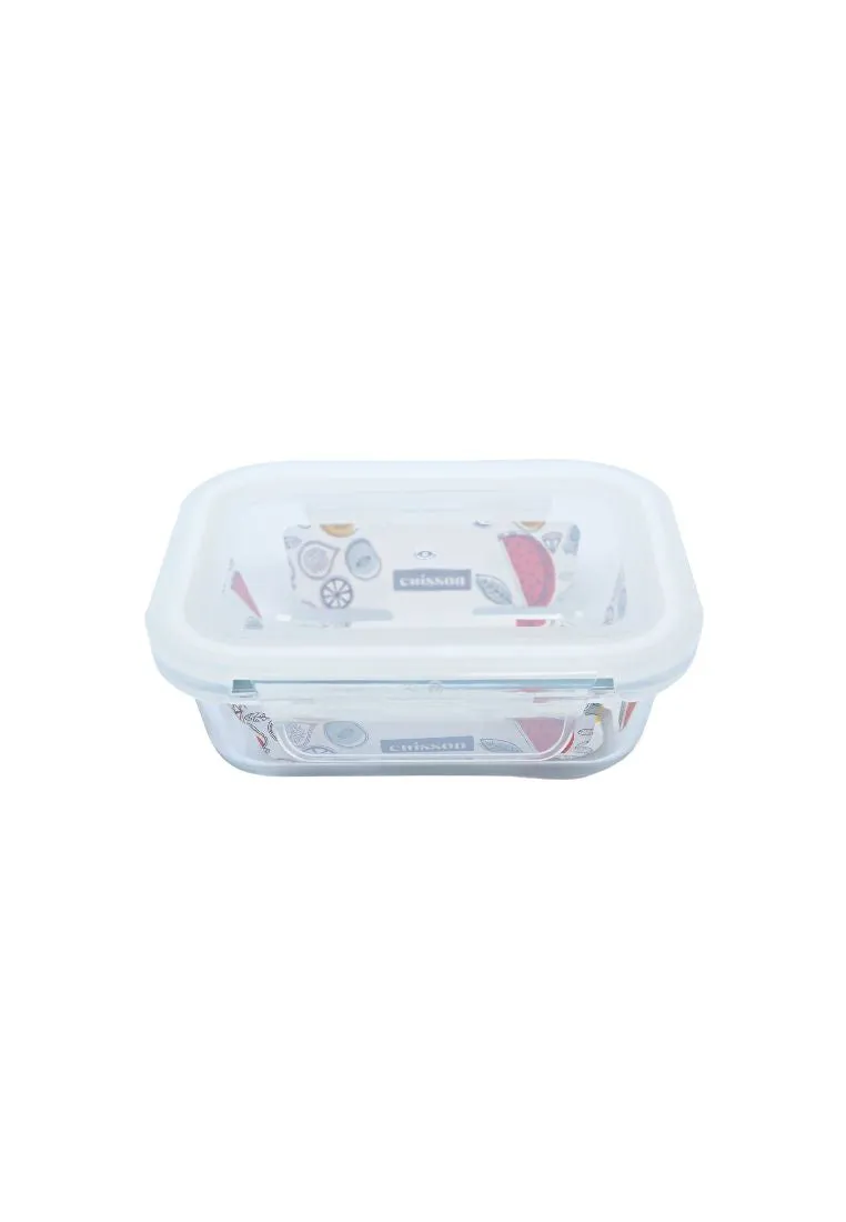 Cuisson Rectangle Glass Food Container 180ml with Lid - White