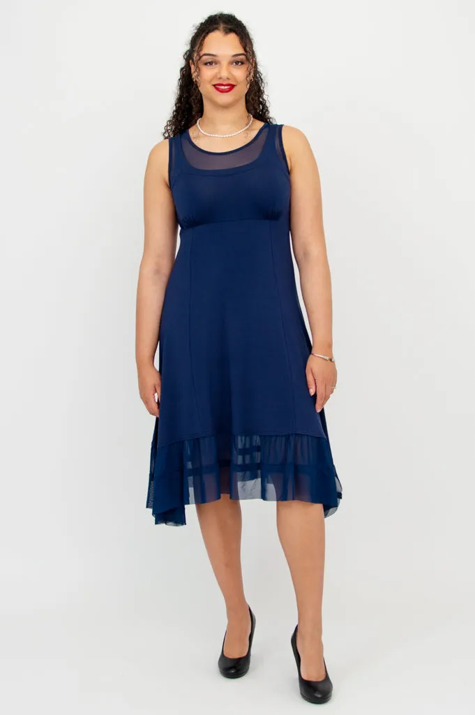 Danube Dress, Indigo, Bamboo