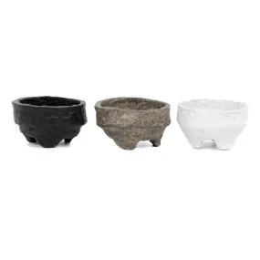 Decorative Paper Mache Footed Bowls