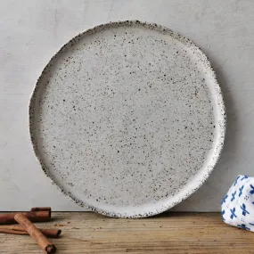 Dinner plate speckled white 11"