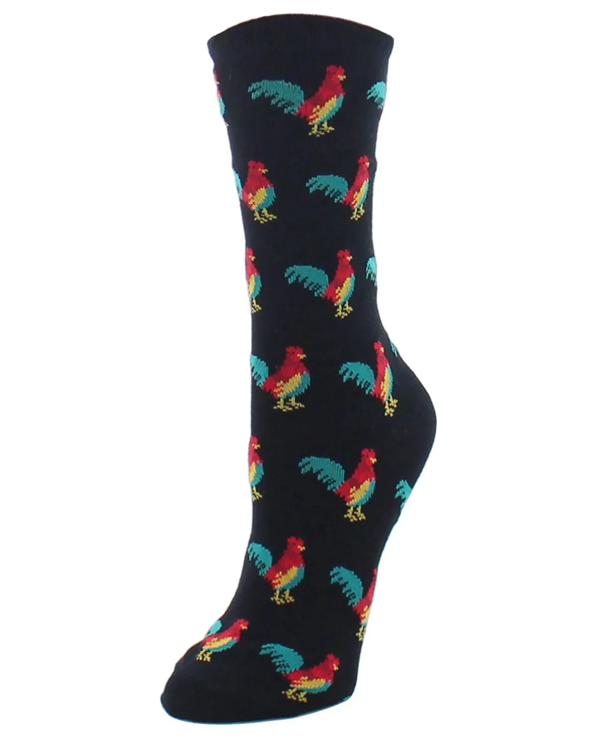 Early Bird Rooster Bamboo Blend Crew Novelty Socks